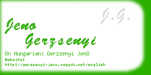 jeno gerzsenyi business card